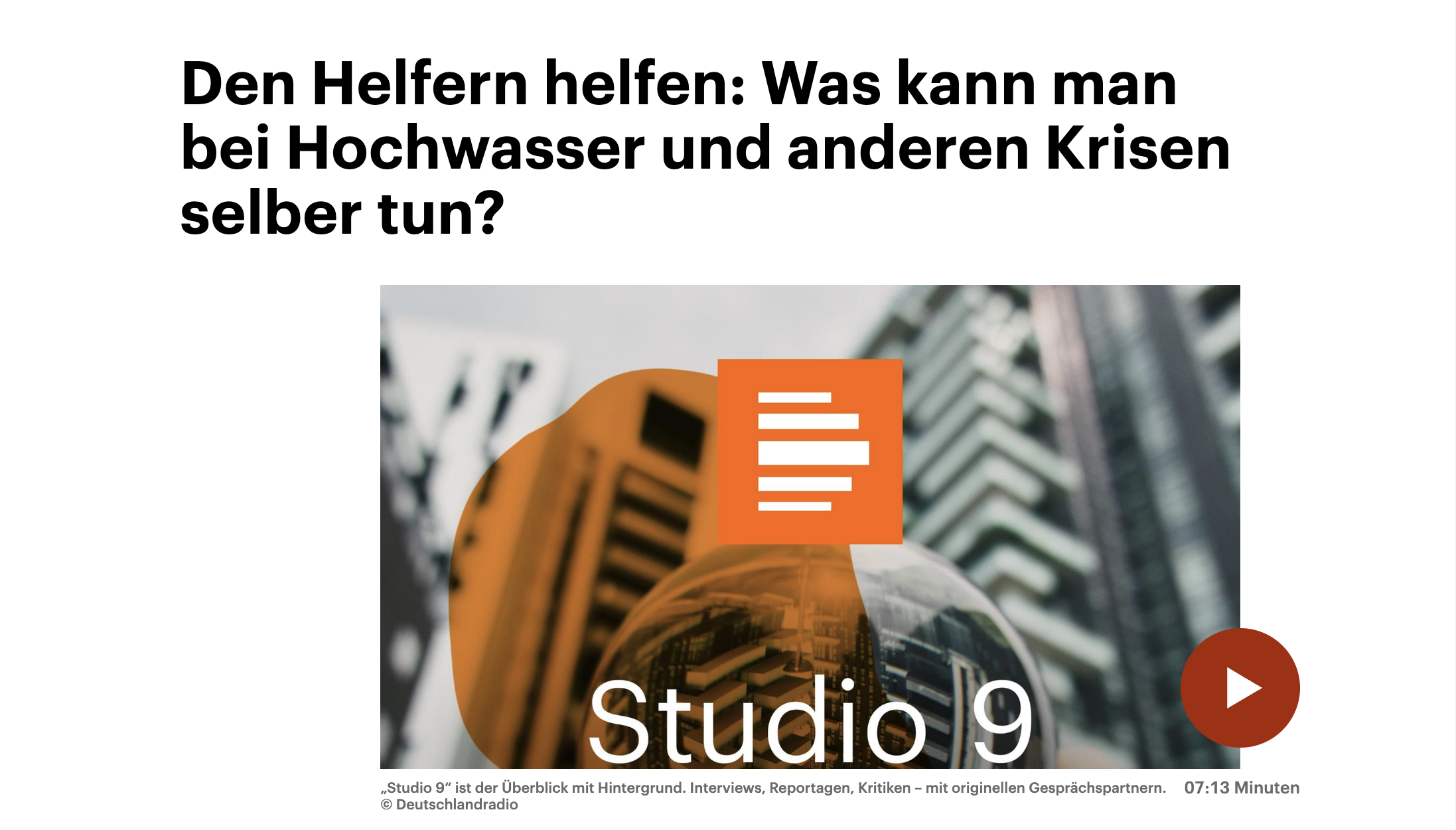 Interview mit dem Deutschlandfunk über 